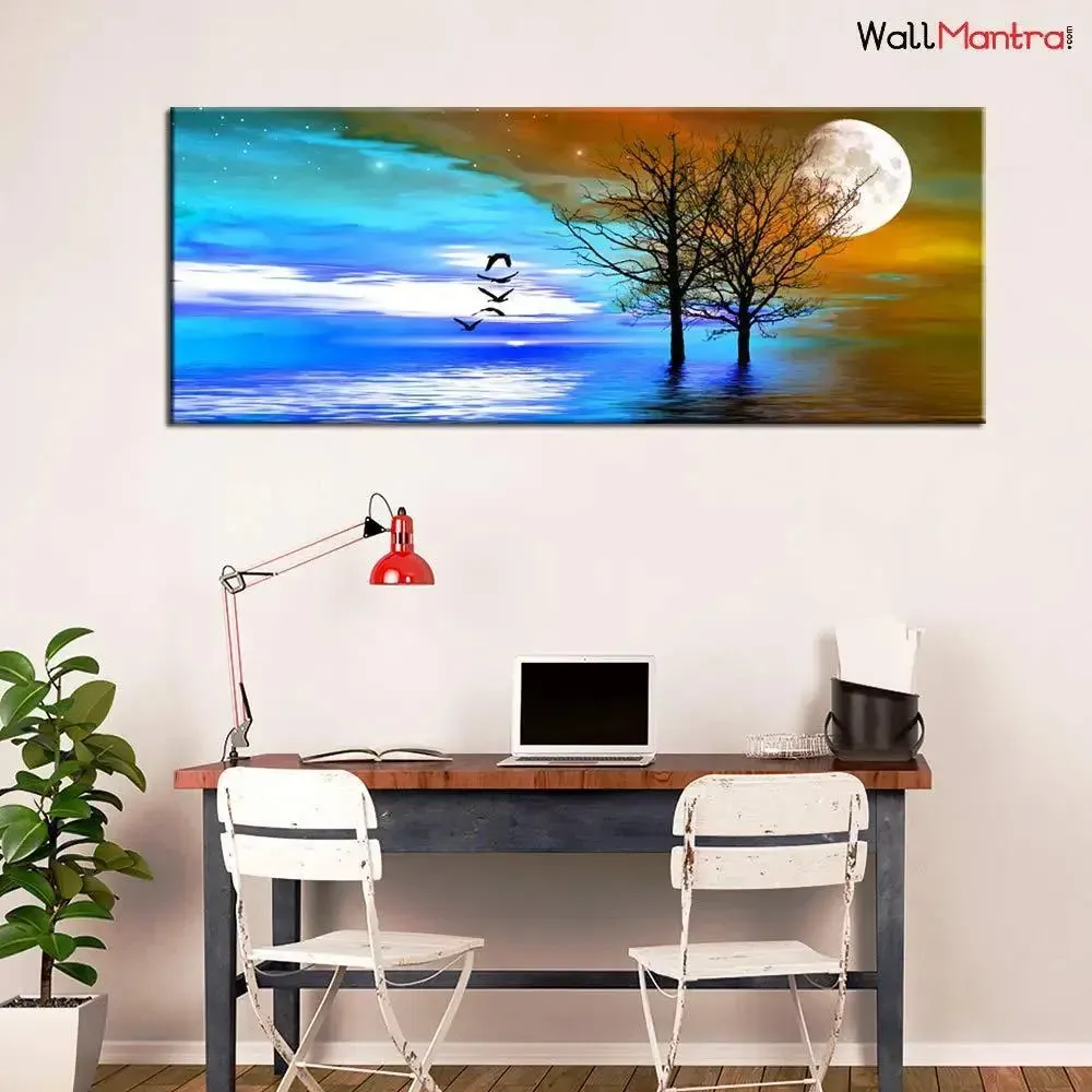 Colorful Nature Scenery Canvas Painting With Frame – WallMantra